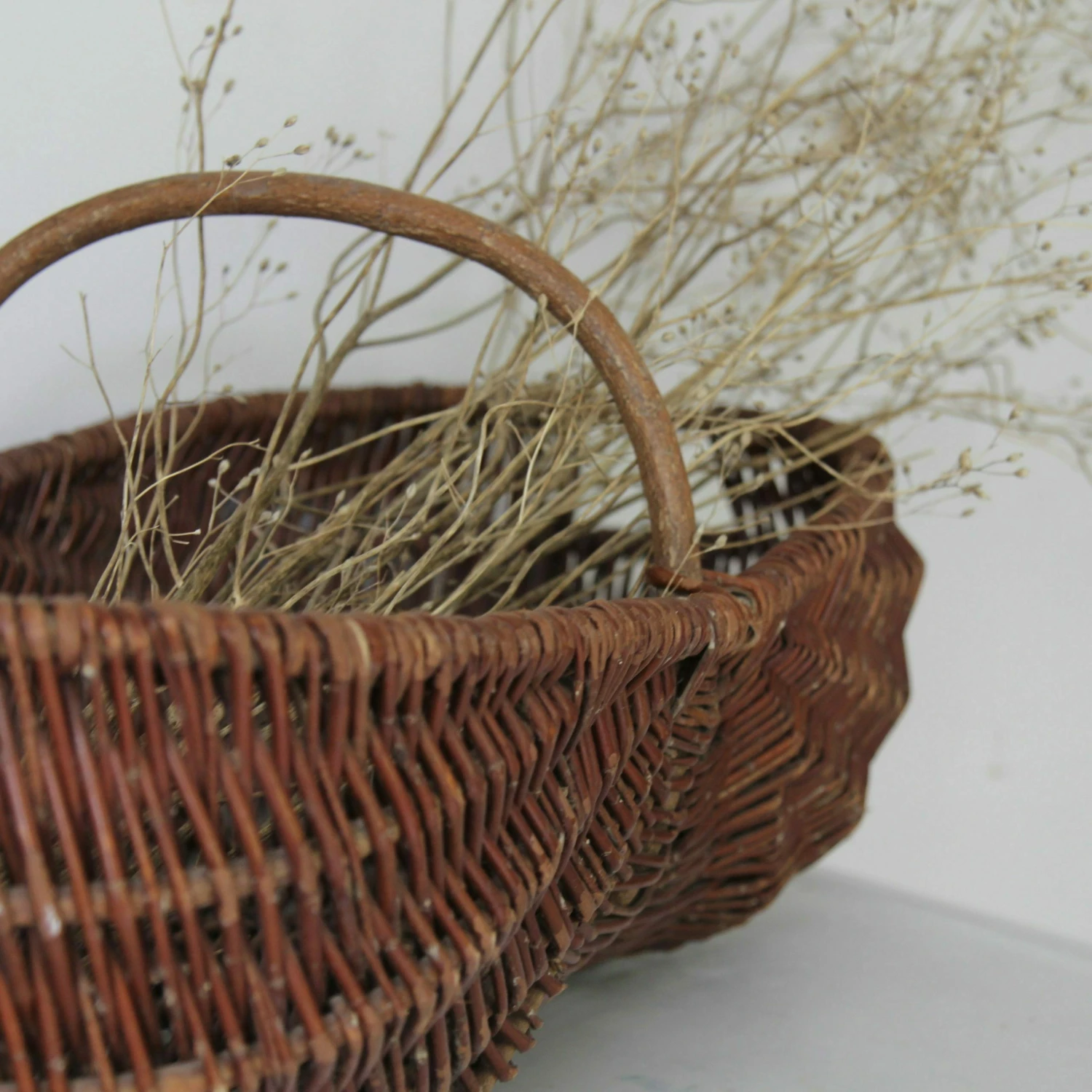 Large French Wicker Harvest Basket 5 Large French Wicker Harvest Basket - Image 5
