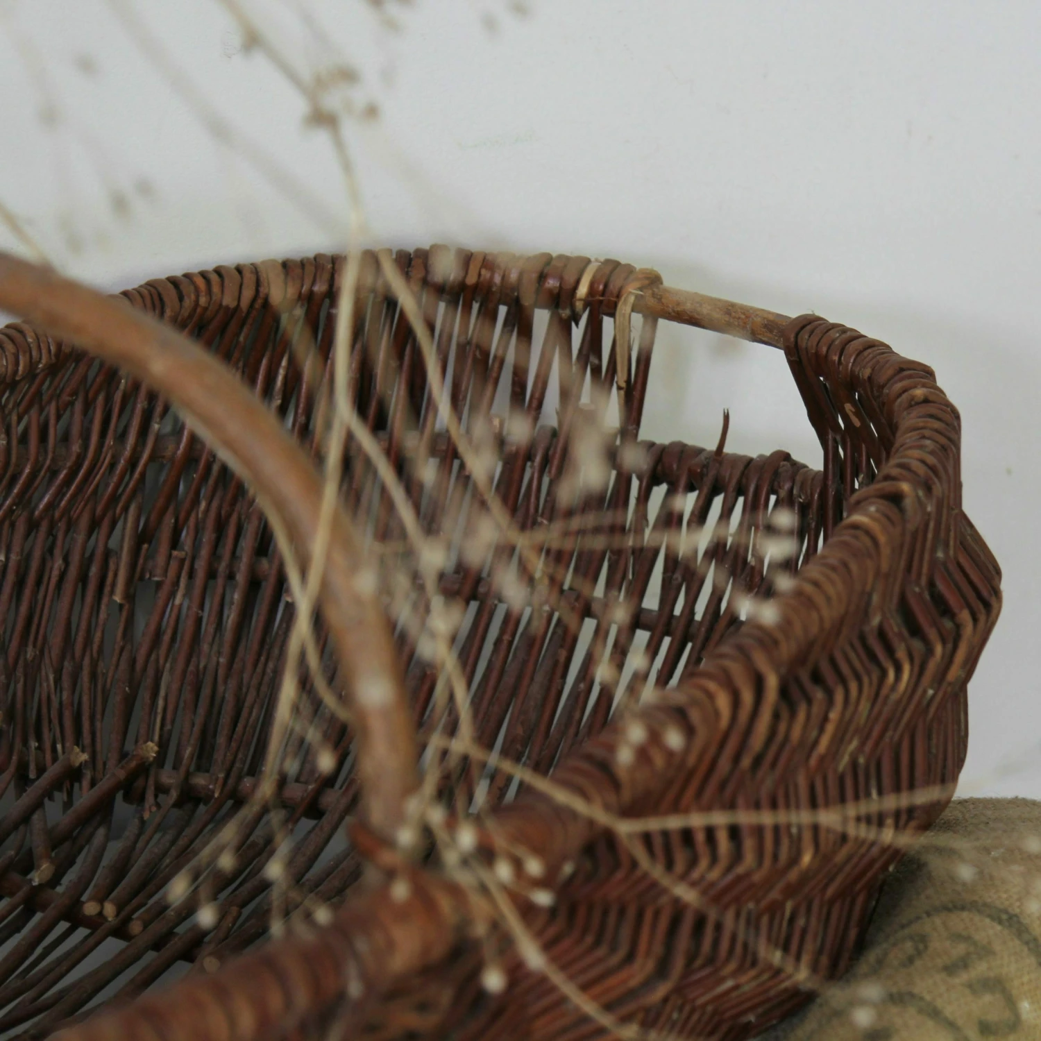 Large French Wicker Harvest Basket 8 Large French Wicker Harvest Basket - Image 8