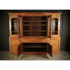 Unknown Large Satinwood Breakfront Secretaire Bookcase -Storage Furniture Sales 2024 large satinwood breakfront secretaire bookcase sku63046485 0 1