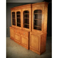 Unknown Large Satinwood Breakfront Secretaire Bookcase -Storage Furniture Sales 2024 large satinwood breakfront secretaire bookcase sku63046485 0 6