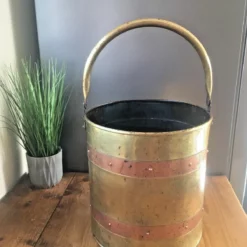 Large Vintage Brass & Copper Riveted Fire Side Coal Bucket Log Storage Rustic 9 Large Vintage Brass & Copper Riveted Fire Side Coal Bucket Log Storage Rustic -Storage Furniture Sales 2024 large vintage brass copper riveted fire side coal bucket log storage rustic sku14605754 0 1