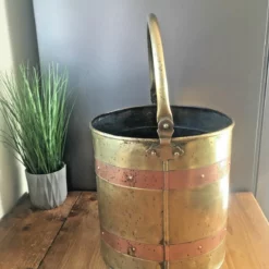 Large Vintage Brass & Copper Riveted Fire Side Coal Bucket Log Storage Rustic 10 Large Vintage Brass & Copper Riveted Fire Side Coal Bucket Log Storage Rustic -Storage Furniture Sales 2024 large vintage brass copper riveted fire side coal bucket log storage rustic sku14605754 0 2