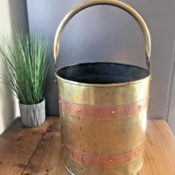 Large Vintage Brass & Copper Riveted Fire Side Coal Bucket Log Storage Rustic 11 Large Vintage Brass & Copper Riveted Fire Side Coal Bucket Log Storage Rustic -Storage Furniture Sales 2024 large vintage brass copper riveted fire side coal bucket log storage rustic sku14605754 0 3