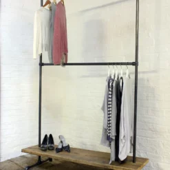 Laura Dark Steel Pipe Freestanding Double Clothes Rail/Rack With Bottom Shelf Bespoke Urban Industrial Bedroom Furniture/Shop Fittings 12 Laura Dark Steel Pipe Freestanding Double Clothes Rail/Rack With Bottom Shelf Bespoke Urban Industrial Bedroom Furniture/Shop Fittings -Storage Furniture Sales 2024 laura dark steel pipe freestanding double clothes rail rack with bottom shelf bespoke urban industrial bedroom furniture shop fittings unknown 0 5