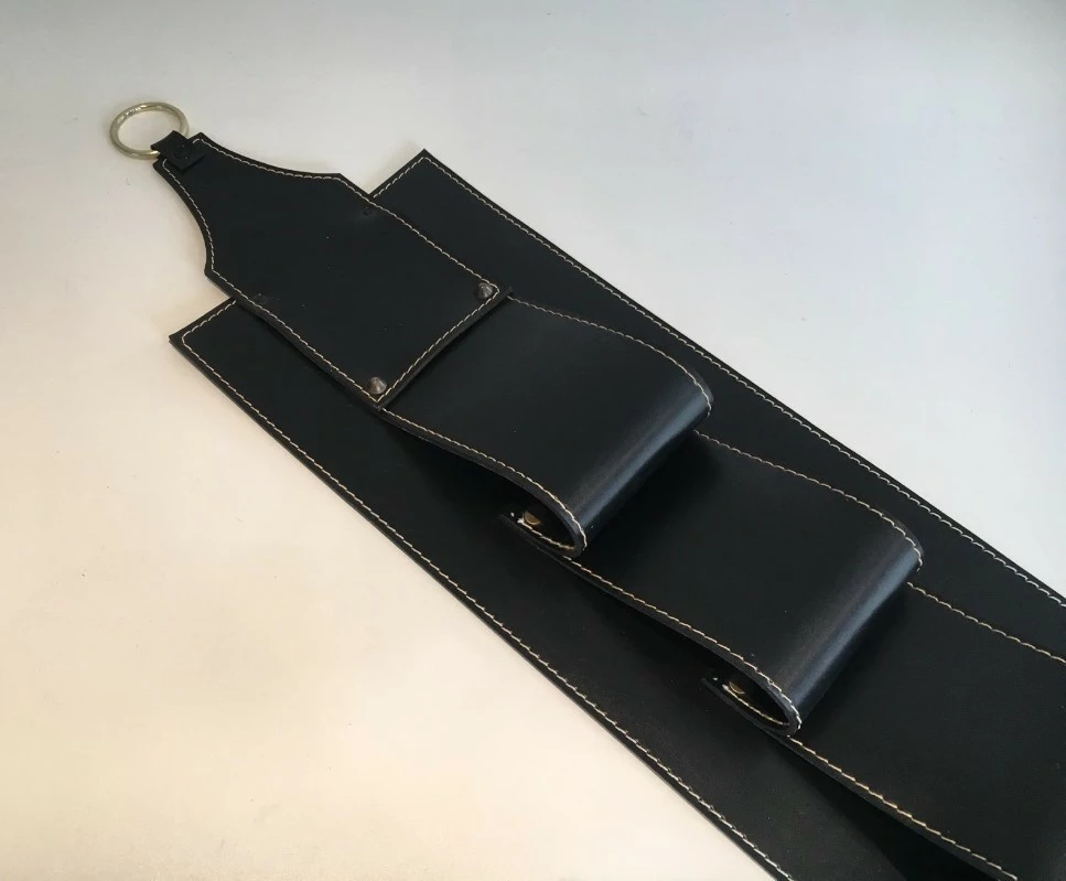 Leather Wall Magazine Rack. French 3 Leather Wall Magazine Rack. French - Image 3