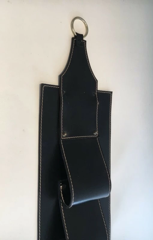 Leather Wall Magazine Rack. French 4 Leather Wall Magazine Rack. French - Image 4
