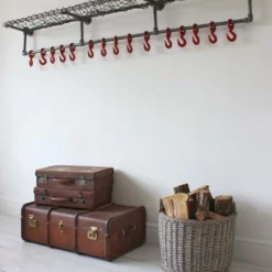 Lewis Industrial Dark Steel Pipe Luggage And Coat Rack 7 Lewis Industrial Dark Steel Pipe Luggage And Coat Rack -Storage Furniture Sales 2024 lewis industrial dark steel pipe luggage and coat rack 0 2