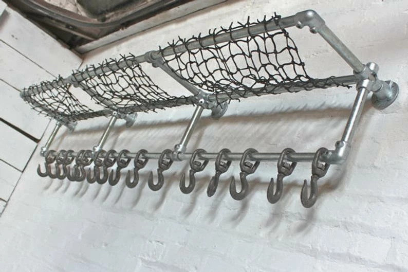 Lewis Industrial Dark Steel Pipe Luggage And Coat Rack 5 Lewis Industrial Dark Steel Pipe Luggage And Coat Rack - Image 5