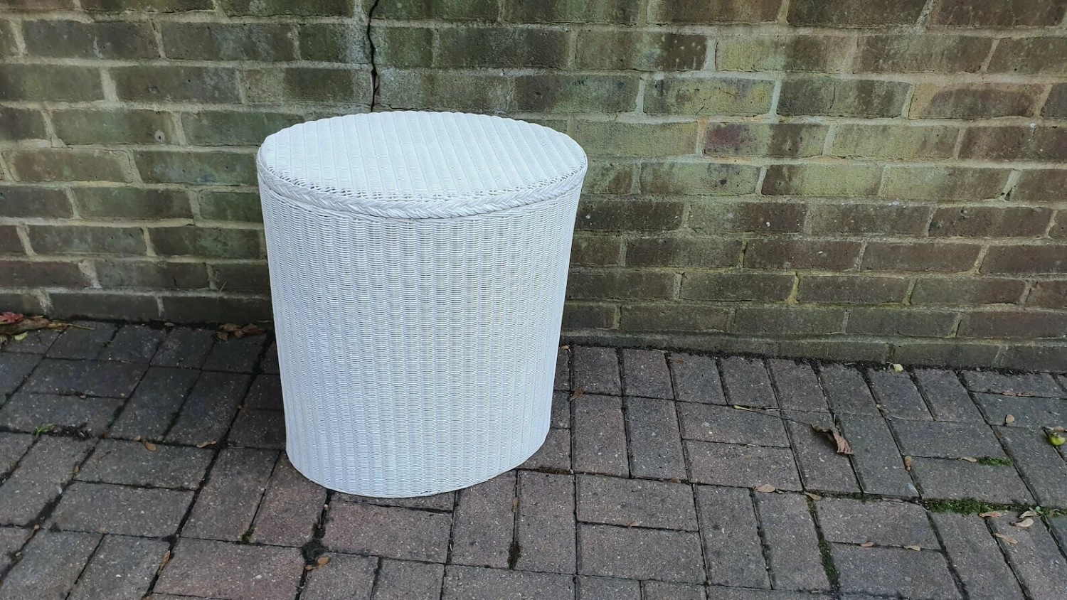 Lloyd Loom Style Linen Basket In Farrow And Ball Wimborne White 2 Lloyd Loom Style Linen Basket In Farrow And Ball Wimborne White - Image 2