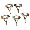 Unknown Lot Mid Century Italian Coat Hangers Brass Plastic Colored 1950s
