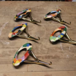 Unknown Lot Mid Century Italian Coat Hangers Brass Plastic Colored 1950s -Storage Furniture Sales 2024 lot mid century italian coat hangers brass plastic colored 1950s sku48997407 0 4