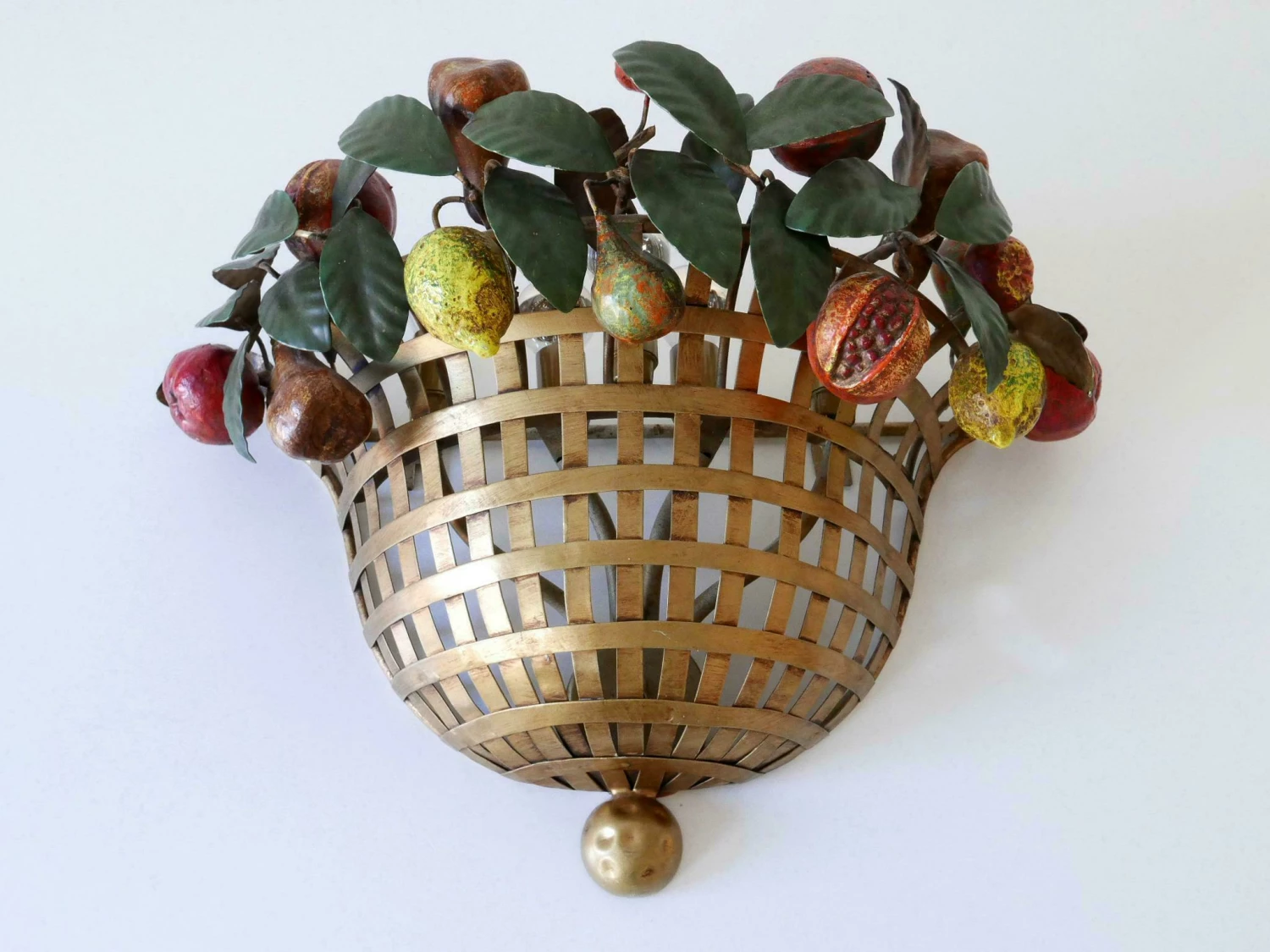 Lovely Mid Century Modern Sconce Fruit Basket By Lucienne Monique Italy, 1960s 3 Lovely Mid Century Modern Sconce Fruit Basket By Lucienne Monique Italy, 1960s - Image 3