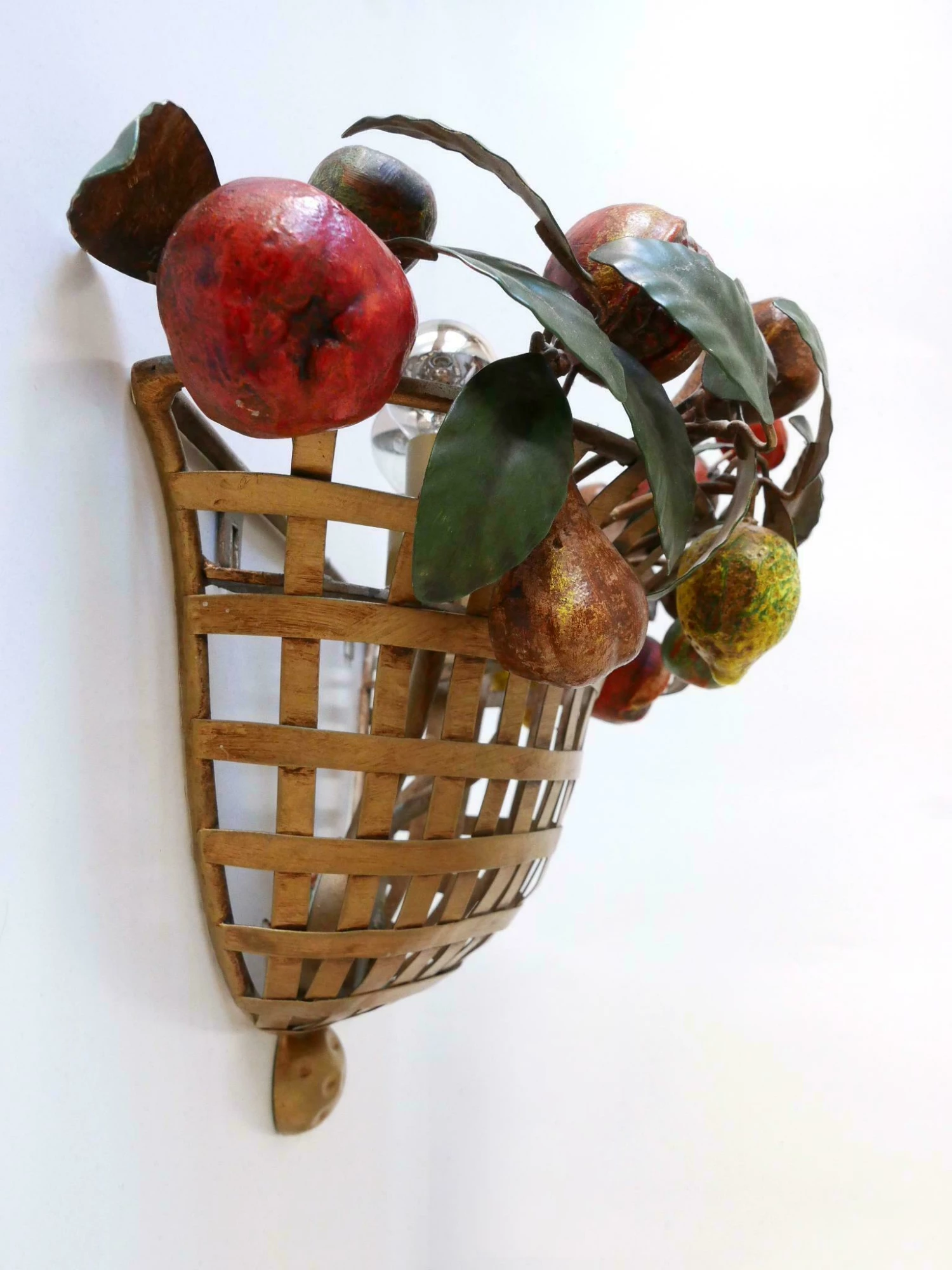 Lovely Mid Century Modern Sconce Fruit Basket By Lucienne Monique Italy, 1960s 9 Lovely Mid Century Modern Sconce Fruit Basket By Lucienne Monique Italy, 1960s - Image 9