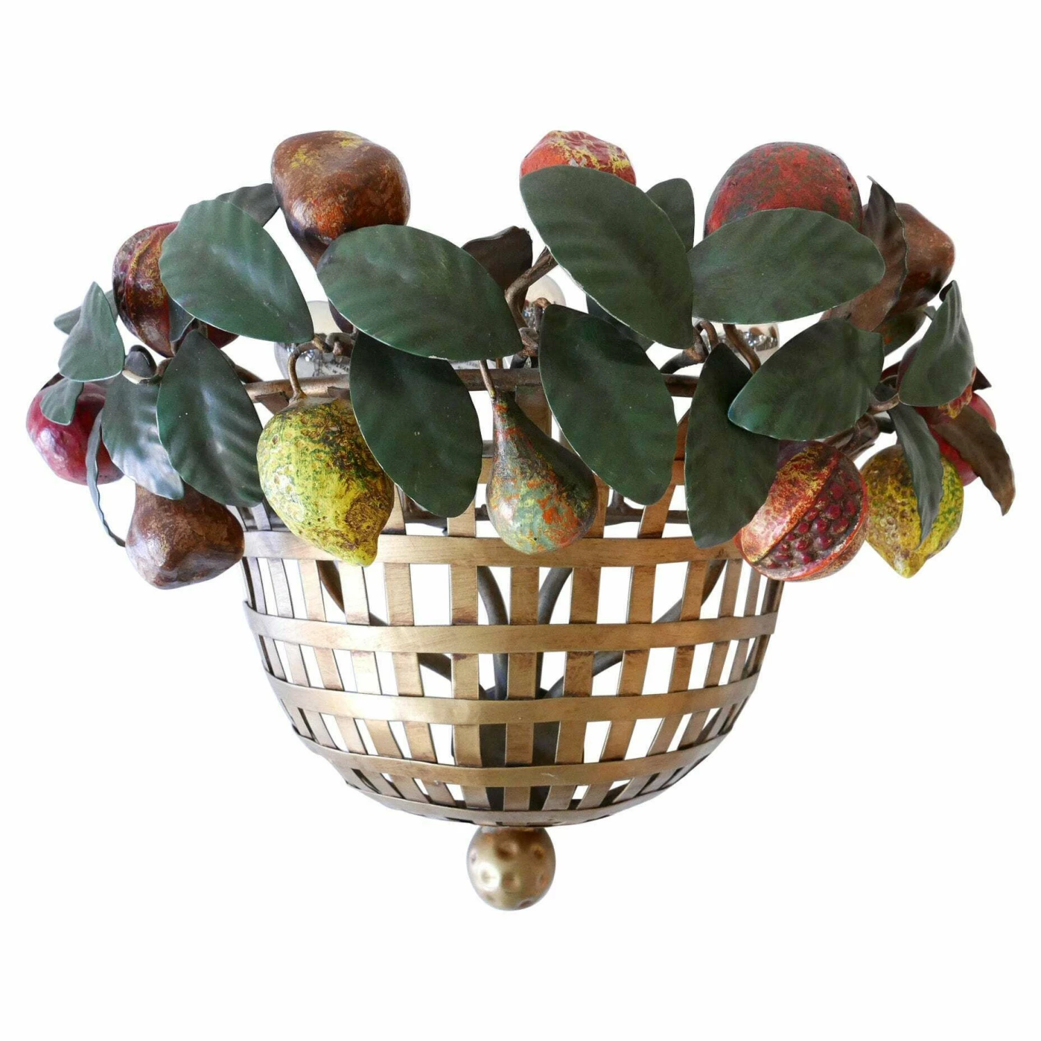 Lovely Mid Century Modern Sconce Fruit Basket By Lucienne Monique Italy, 1960s 1 Lovely Mid Century Modern Sconce Fruit Basket By Lucienne Monique Italy, 1960s
