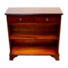 Unknown Lovely Rich Brown Dwarf Open Bookcase With Adjustable Shelf & Pair Of Drawers