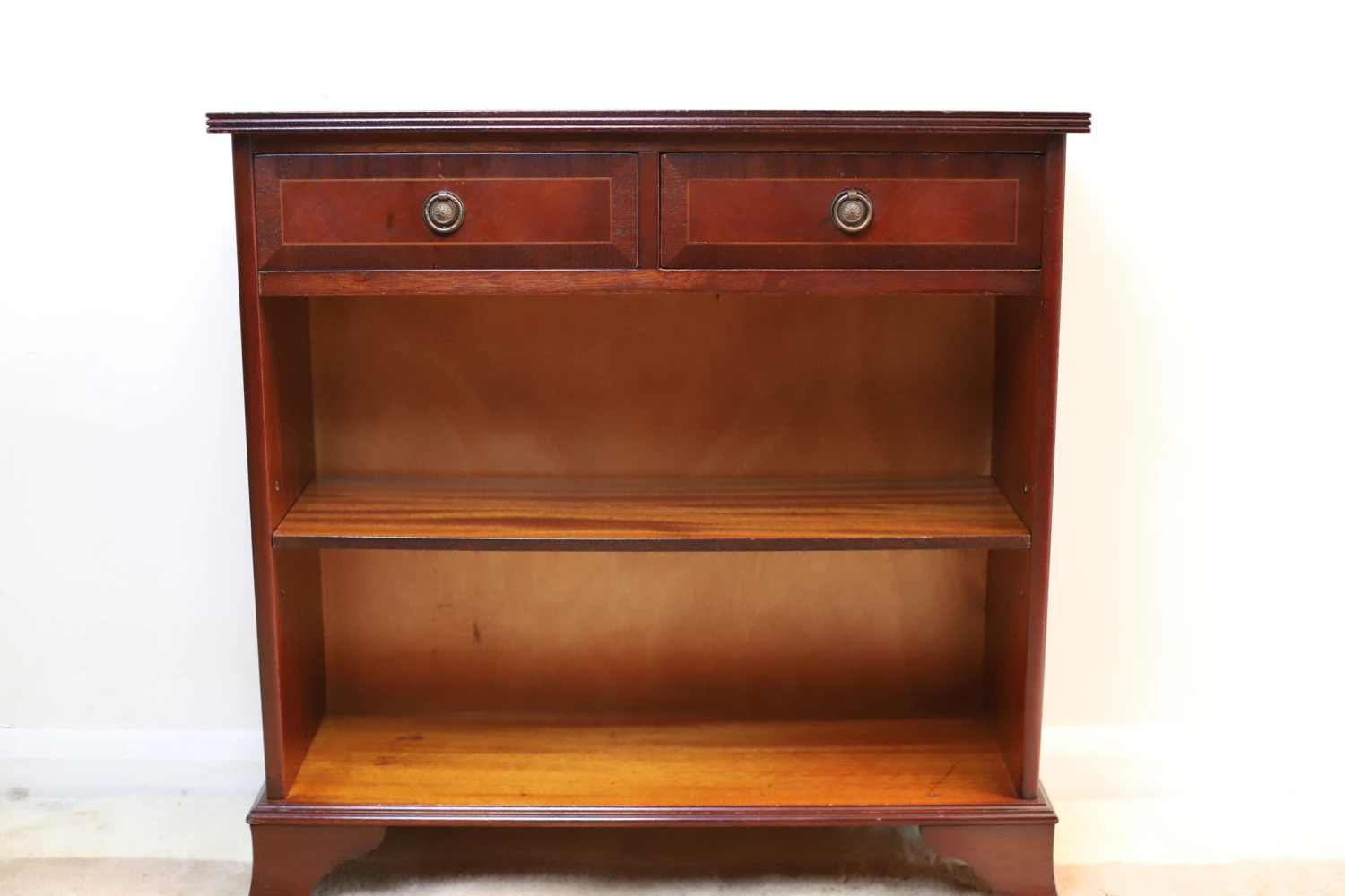 Unknown Lovely Rich Brown Dwarf Open Bookcase With Adjustable Shelf & Pair Of Drawers 12 Unknown Lovely Rich Brown Dwarf Open Bookcase With Adjustable Shelf & Pair Of Drawers - Image 12