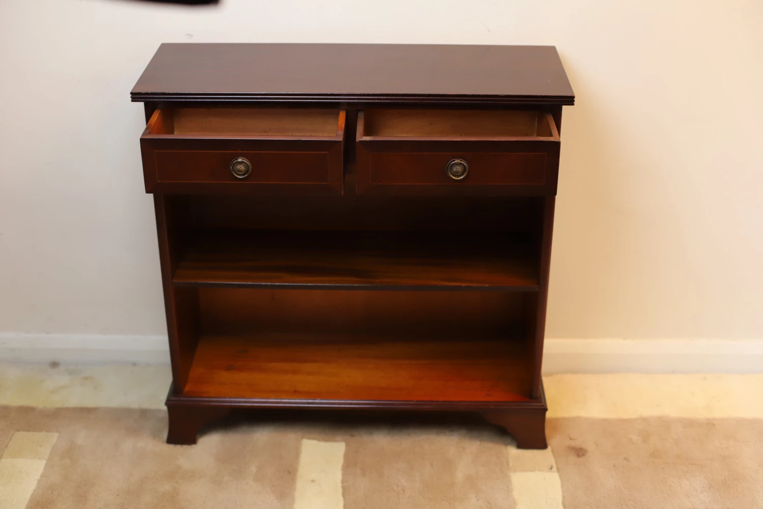 Unknown Lovely Rich Brown Dwarf Open Bookcase With Adjustable Shelf & Pair Of Drawers 16 Unknown Lovely Rich Brown Dwarf Open Bookcase With Adjustable Shelf & Pair Of Drawers - Image 16
