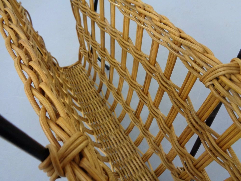 Unknown Magazine Rack In Filigree Rattan And Steel, 1960s 9 Unknown Magazine Rack In Filigree Rattan And Steel, 1960s - Image 9