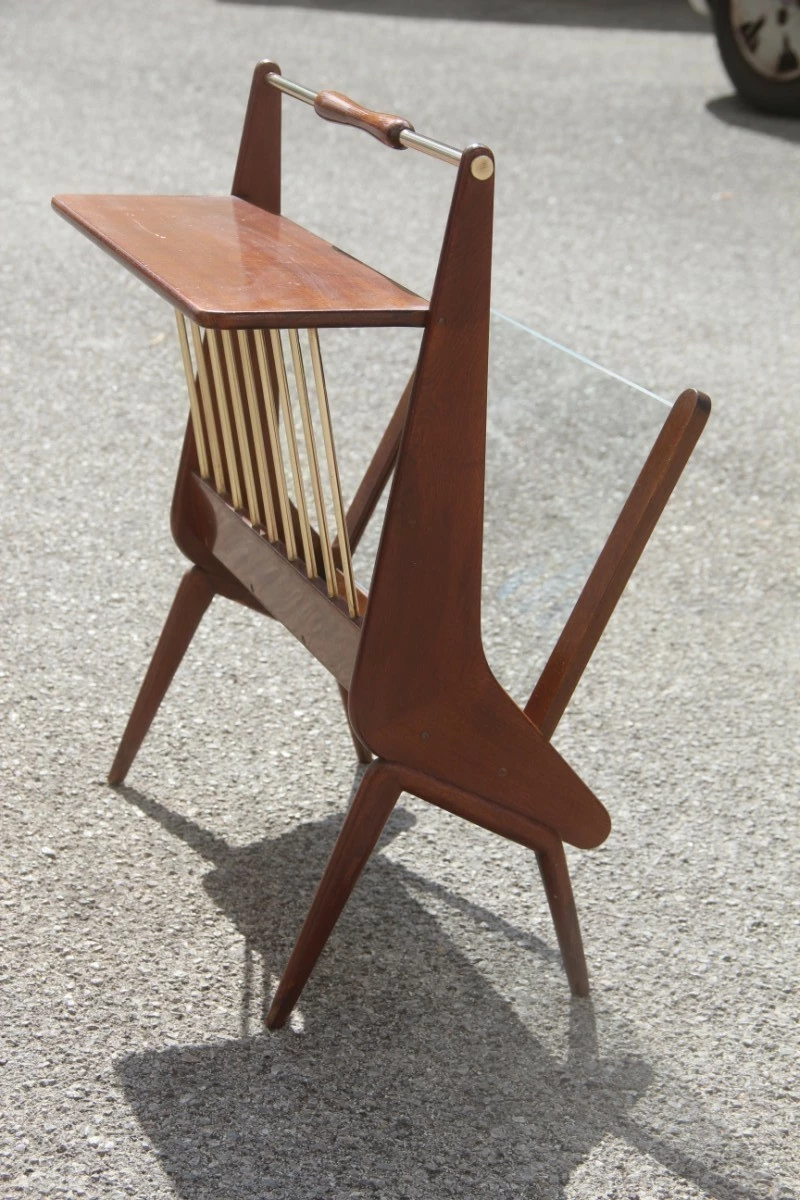 Magazine Rack In Shaped Wood From The 1950s Italian Design Cesare Lacca 3 Magazine Rack In Shaped Wood From The 1950s Italian Design Cesare Lacca - Image 3