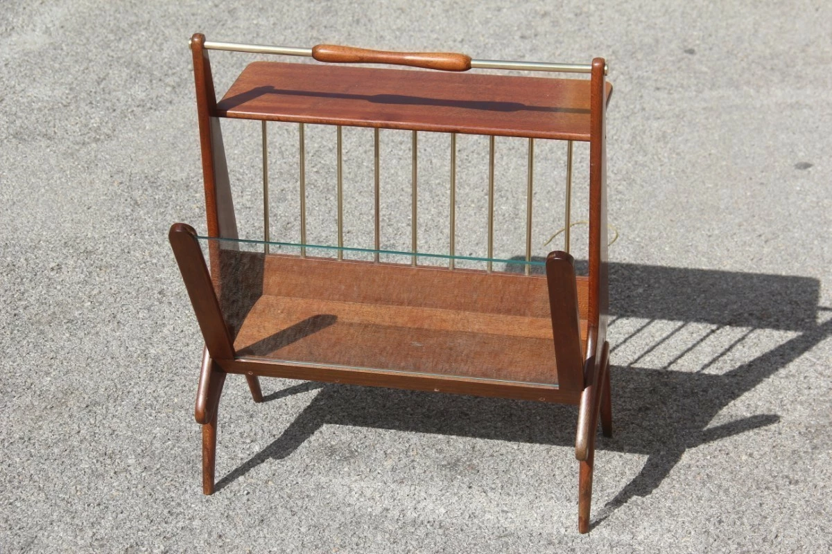 Magazine Rack In Shaped Wood From The 1950s Italian Design Cesare Lacca 4 Magazine Rack In Shaped Wood From The 1950s Italian Design Cesare Lacca - Image 4