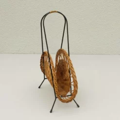 Unknown Magazine Rack Made Of Black Wire And Wicker, 1960s -Storage Furniture Sales 2024 magazine rack made of black wire and wicker 1960s sku98286094 0 2