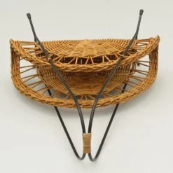 Unknown Magazine Rack Made Of Black Wire And Wicker, 1960s -Storage Furniture Sales 2024 magazine rack made of black wire and wicker 1960s sku98286094 0 6