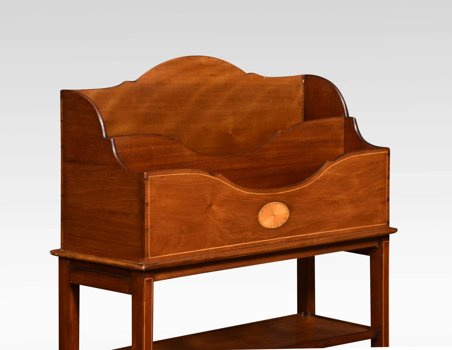 Mahogany And Inlaid Book And Magazine Stand 3 Mahogany And Inlaid Book And Magazine Stand - Image 3