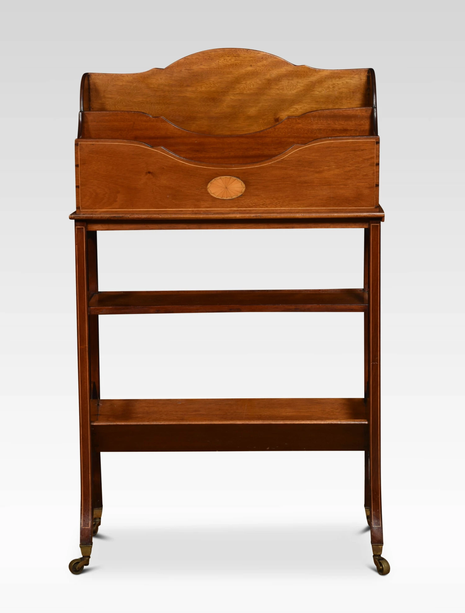 Mahogany And Inlaid Book And Magazine Stand 4 Mahogany And Inlaid Book And Magazine Stand - Image 4