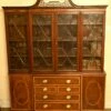 Unknown Mahogany Breakfront Bookcase Sheraton Secretaire Antique