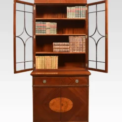 Mahogany Inlaid Gentlemen’s Bookcase -Storage Furniture Sales 2024 mahogany inlaid gentlemen s bookcase 0 2