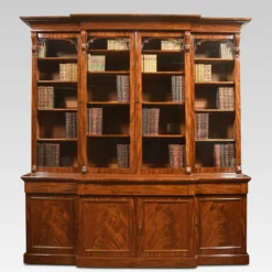 Unknown Mahogany Library Breakfront Bookcase