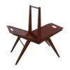 Mahogany Magazine Rack Mid Century Modern Italian Design 1950s Geometric Shape