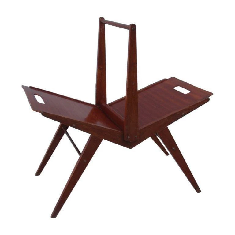 Mahogany Magazine Rack Mid Century Modern Italian Design 1950s Geometric Shape 1 Mahogany Magazine Rack Mid Century Modern Italian Design 1950s Geometric Shape