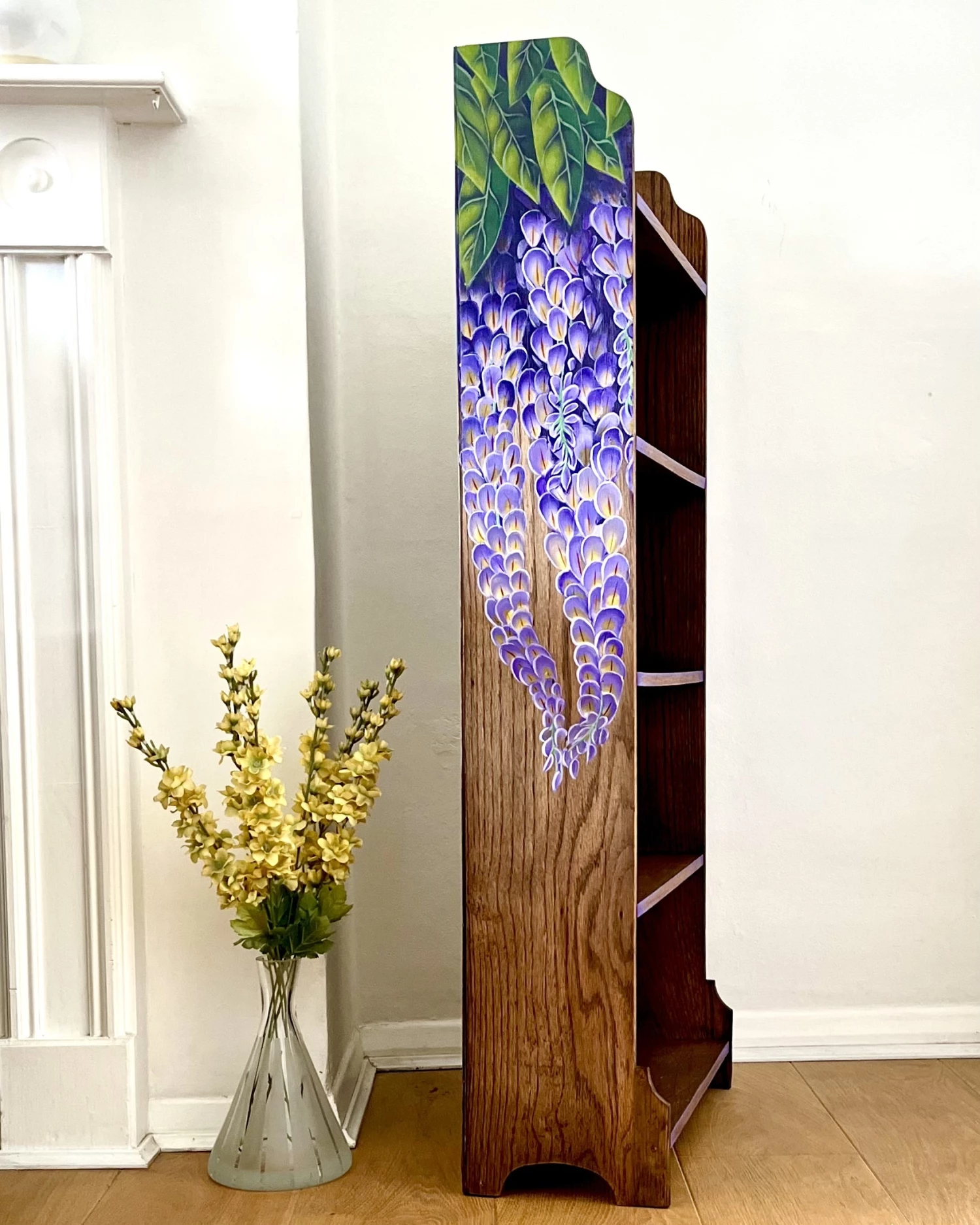 Unknown Mid 1930s Cottagecore Style Bookcase Original Hand Painted Artwork - Image 2