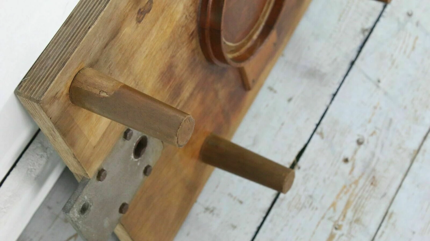 Mid Century 1960s Mixed Wood Vintage Factory Mould As Wall Art / Coat Hanger 7 Mid Century 1960s Mixed Wood Vintage Factory Mould As Wall Art / Coat Hanger - Image 7