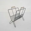 Unknown Mid Century Black Metal Magazine Stand, The Netherlands 1950's