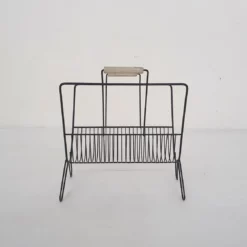 Unknown Mid Century Black Metal Magazine Stand, The Netherlands 1950's -Storage Furniture Sales 2024 mid century black metal magazine stand the netherlands 1950 s sku79402596 0 2