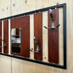 Mid Century Coat Rack With Small Mirror