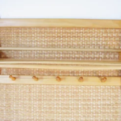 Mid Century Czechoslovakian Beech Wall Coat Rack With Raffia From Interier Praha, 1960s -Storage Furniture Sales 2024 mid century czechoslovakian beech wall coat rack with raffia from interier praha 1960s sku77041847 0 13