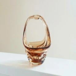 Unknown Mid Century Murano Art Glass Amber Basket / Vase Rippled Glass Footed Basket Mcm Vase Vintage Handblown Glass Art 18 X 17.5cm -Storage Furniture Sales 2024 mid century murano art glass amber basket vase rippled glass footed basket mcm vase vintage handblown glass art 18 x 17 5cm sku67807096 0 2