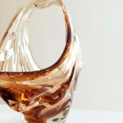Unknown Mid Century Murano Art Glass Amber Basket / Vase Rippled Glass Footed Basket Mcm Vase Vintage Handblown Glass Art 18 X 17.5cm -Storage Furniture Sales 2024 mid century murano art glass amber basket vase rippled glass footed basket mcm vase vintage handblown glass art 18 x 17 5cm sku67807096 0 6