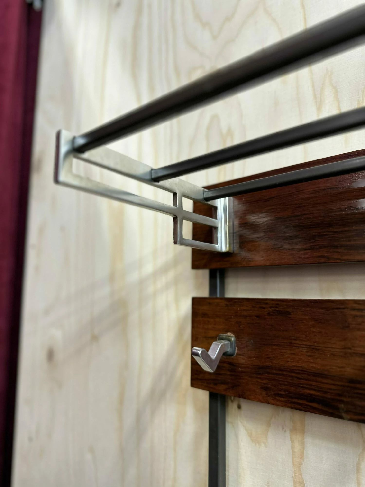 Unknown Mid Century Rosewood Coat Rack With Shelf 4 Unknown Mid Century Rosewood Coat Rack With Shelf - Image 4