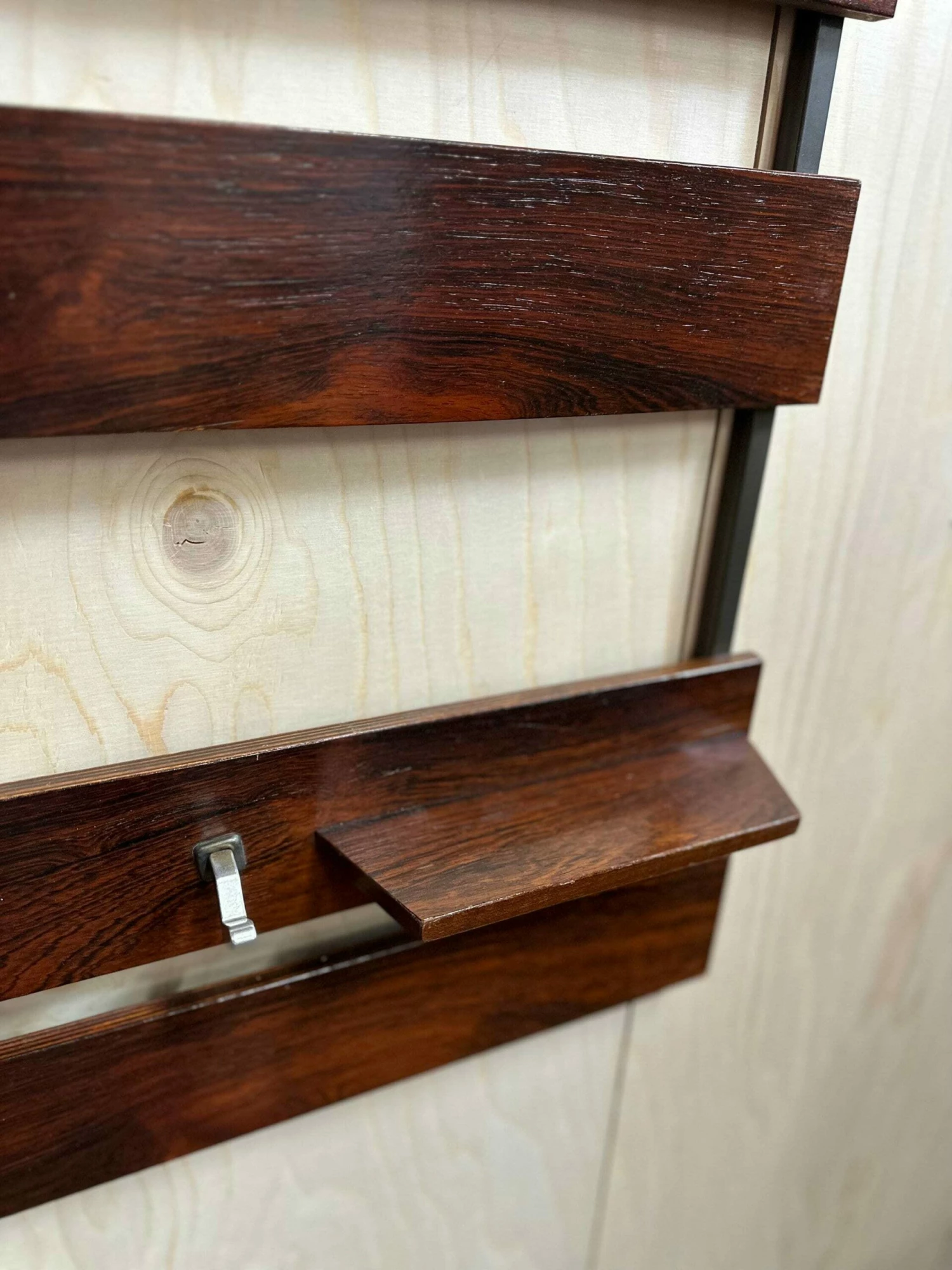 Unknown Mid Century Rosewood Coat Rack With Shelf 5 Unknown Mid Century Rosewood Coat Rack With Shelf - Image 5