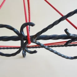 String Mid Century Wrought Iron And Red Cord Newspaper Rack -Storage Furniture Sales 2024 mid century wrought iron and red cord newspaper rack 0 7 scaled