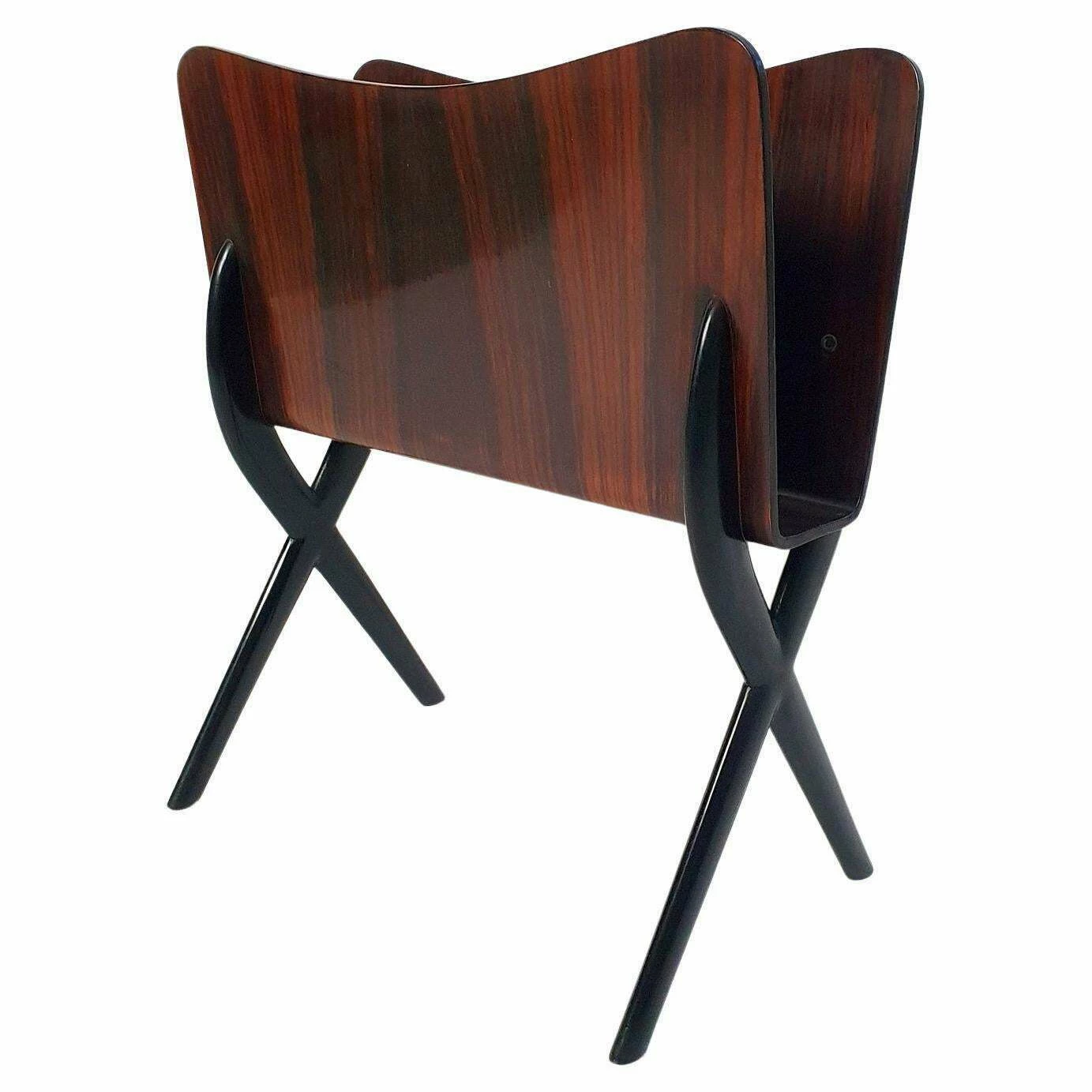 Unknown Midcentury Magazine Rack In The Manner Of Ico Parisi, Italy 1 Unknown Midcentury Magazine Rack In The Manner Of Ico Parisi, Italy