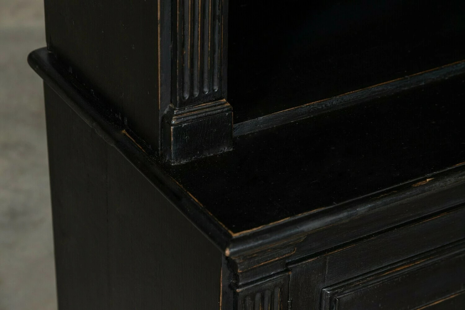 Unknown Monumental English Ebonised Oak Breakfront Bookcase 11 Unknown Monumental English Ebonised Oak Breakfront Bookcase - Image 11