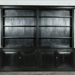 Unknown Monumental English Ebonised Oak Breakfront Bookcase