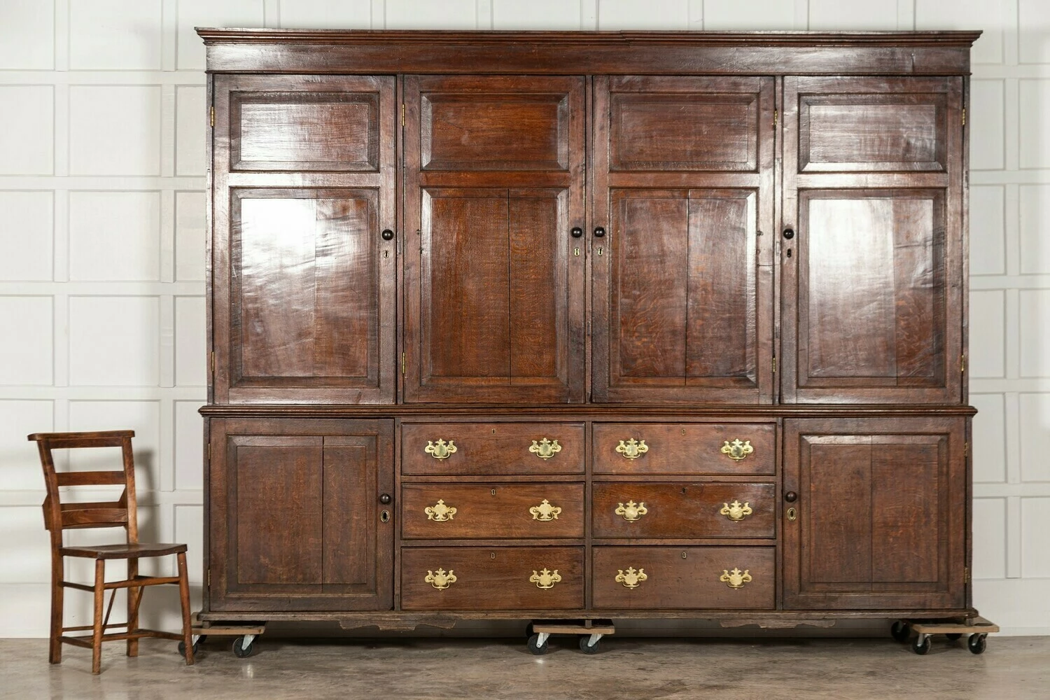 Unknown Monumental George III Oak Housekeeper's Cupboard 4 Unknown Monumental George III Oak Housekeeper's Cupboard - Image 4