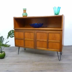 Nathan Teak Cupboard Tv Stand On Hairpin Legs