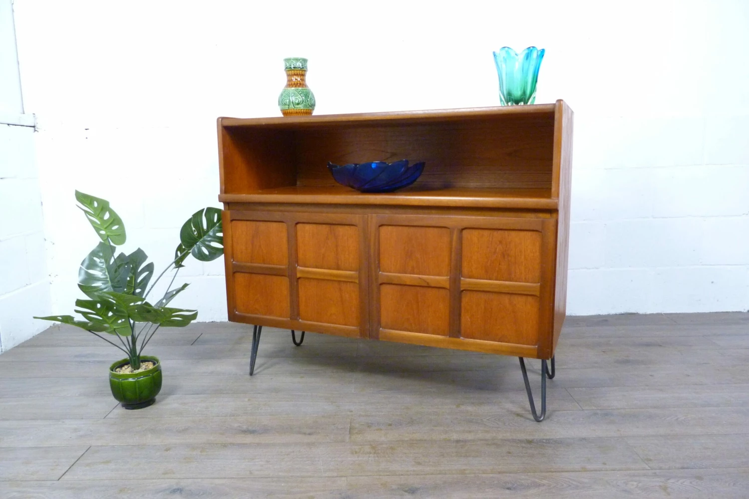 Nathan Teak Cupboard Tv Stand On Hairpin Legs 1 Nathan Teak Cupboard Tv Stand On Hairpin Legs